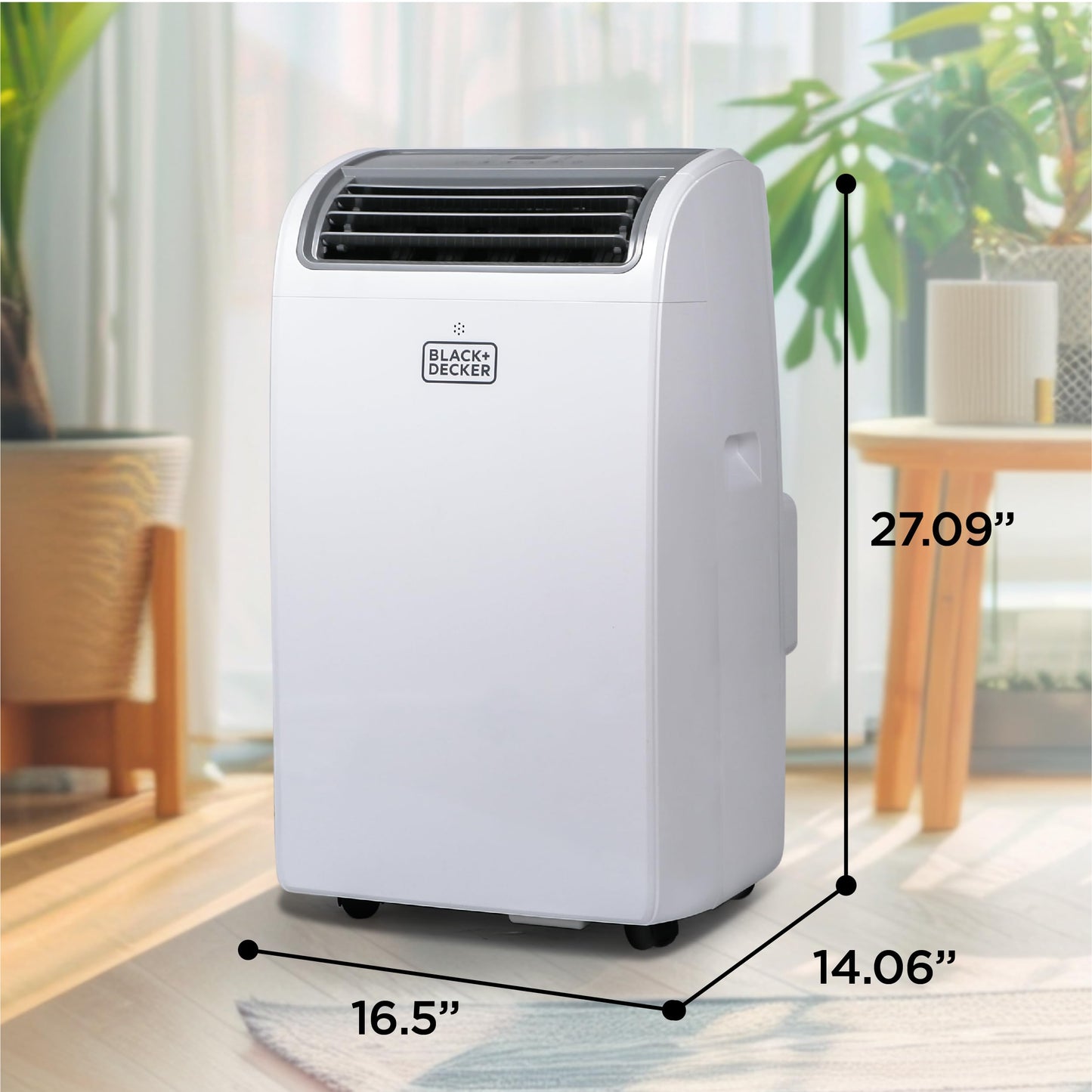 BLACK+DECKER Smart Portable Air Conditioner, 12,000 BTU (8,350 BTU SACC) for Rooms up to 550 Sq. Ft., Smart Portable AC with Follow Me Remote and Window Kit, BPACT12WT, White