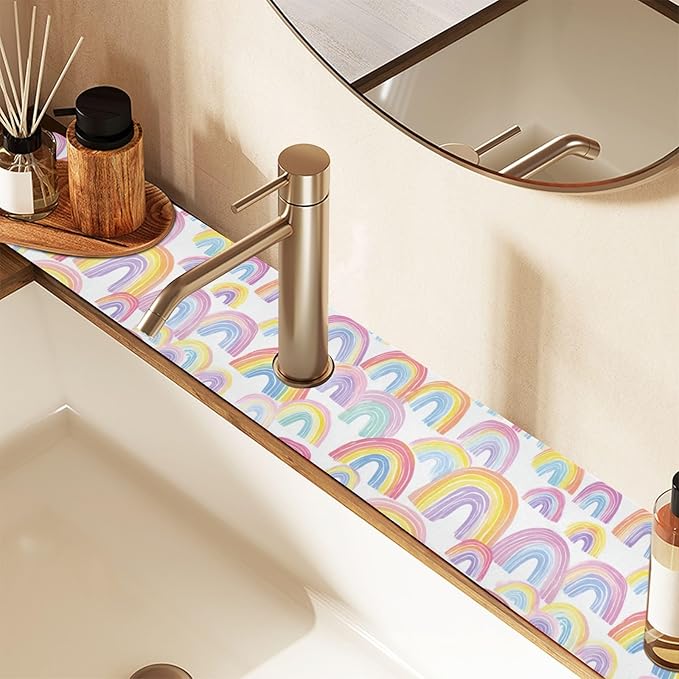 Kitchen Sink Splash Guard 1 PC 14.7 Inch Sink Faucet Mat Splash Guard