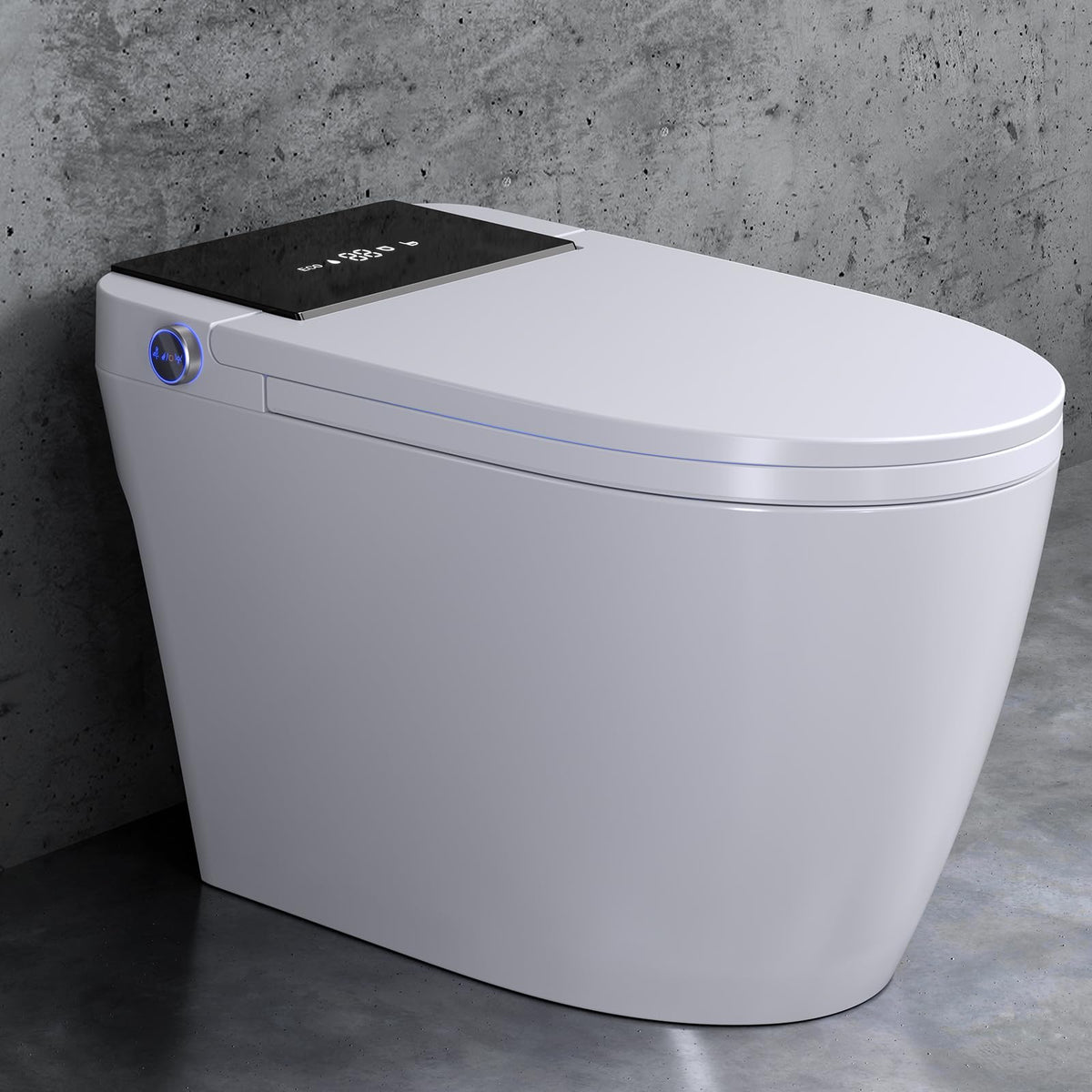 Smart Toilet with Bidet Built In, Heated Seat & Dual Auto Flush, Foot Sensor, Tankless Modern Elongated Electric Toilet with Warm Water Wash, Air Dryer, LED Display & 1000g MaP Flush, 1.28 GPF