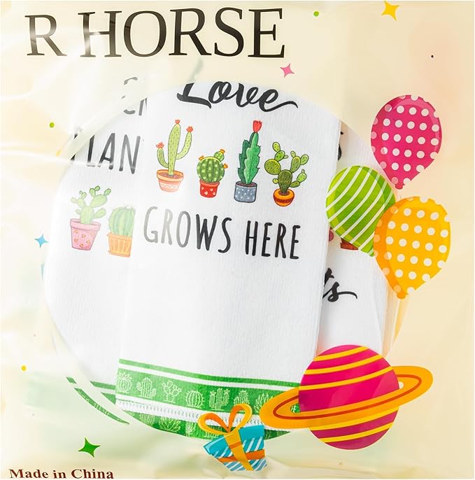 R HORSE 5Pcs Funny Kitchen Towels