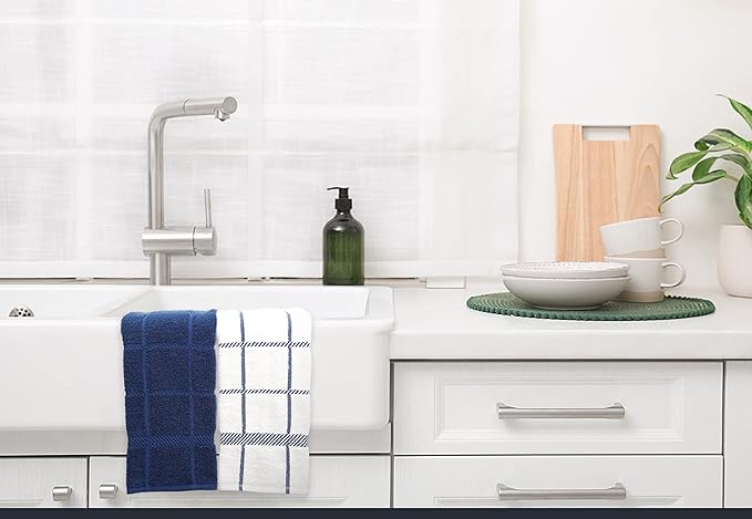 100% Cotton Terry Dish Towels, 4 pack16 x26 Inches, Super Soft and Absorbent