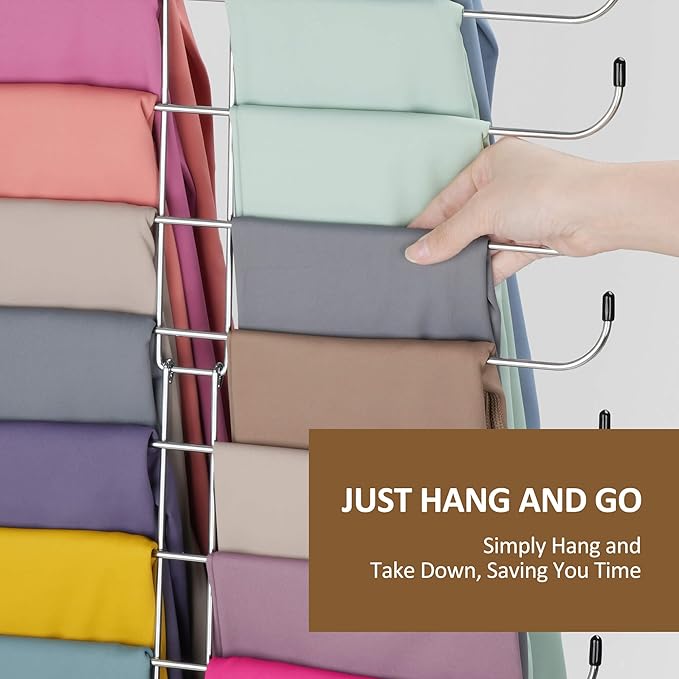 ZEDODIER Legging Organizer for Closet Hanging, Rotatable Yoga Pants Hanger for