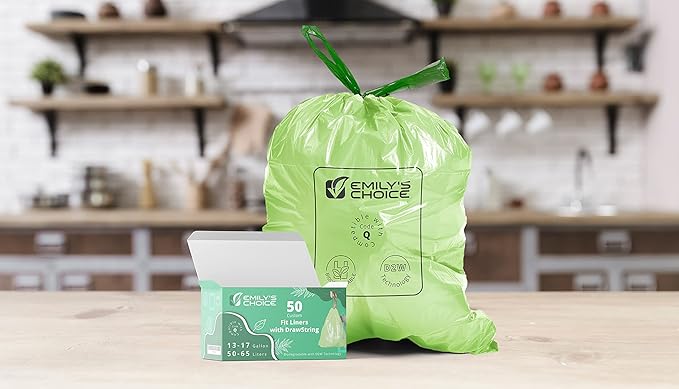 Emily's Choice Biodegradable Trash Bag Code Q, Heavy Duty Tall Trash Bag