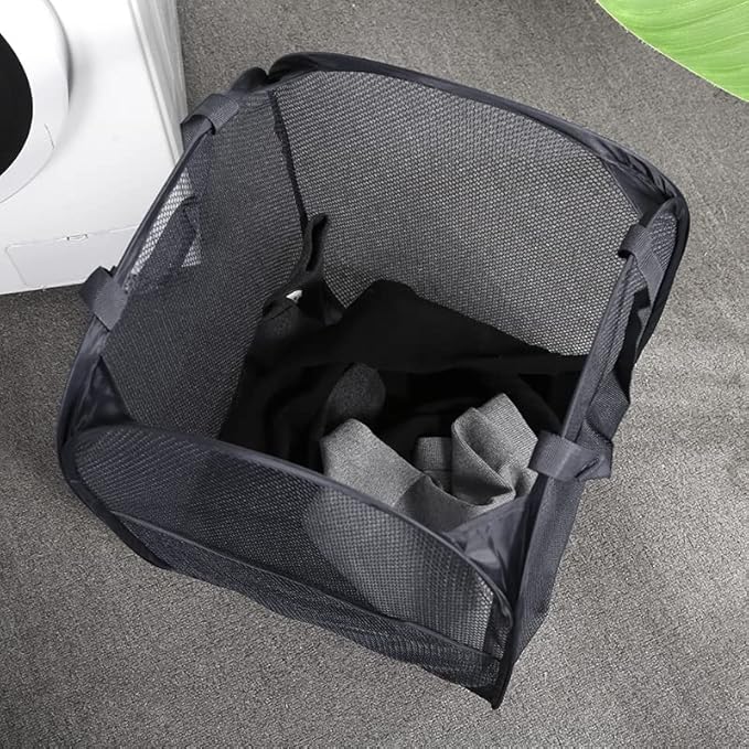 2 Pack Popup Laundry Hamper, Foldable Mesh Laundry Basket