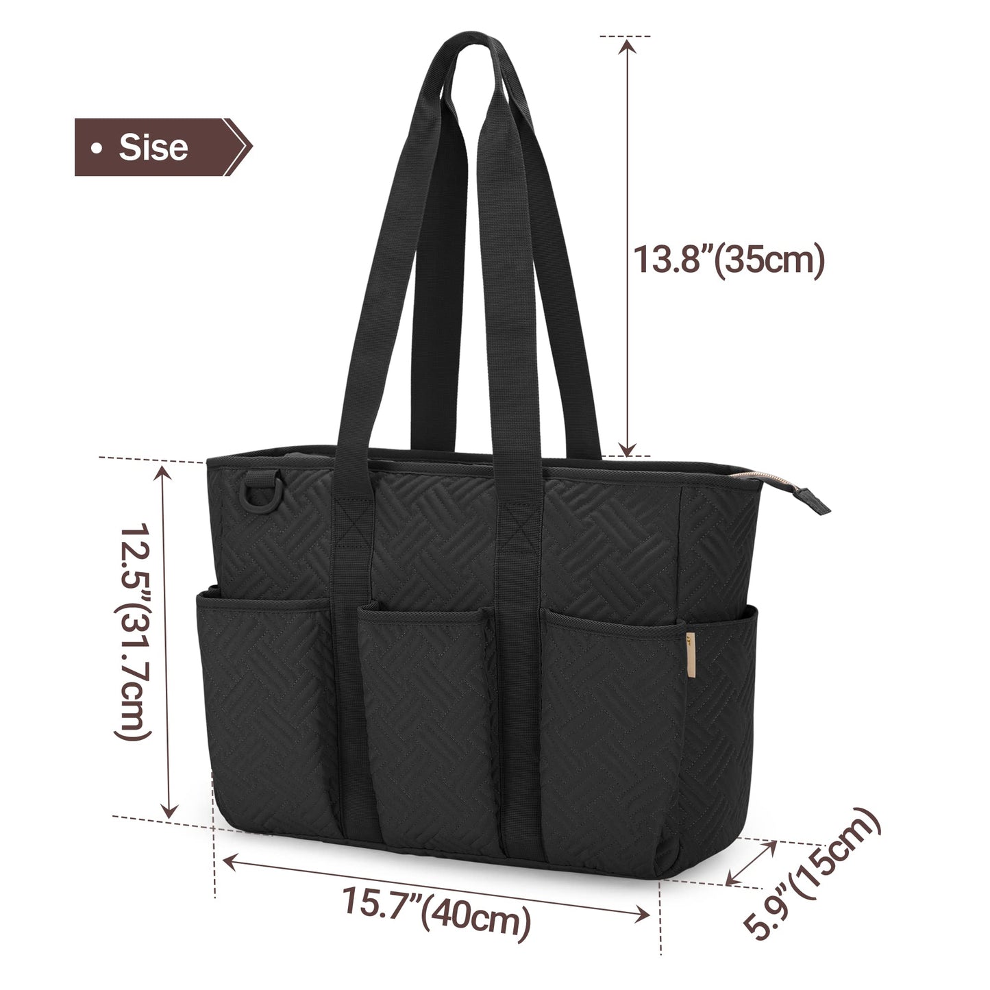 Fasrom 2PCS Nurse Tote Bag Bundle for Work, Structured Clinical Bag and Lightweight Puffer Nursing Tote, Multi-Pocket Nurse Bags for Nurses, Nursing Students, Home Health Care, Black