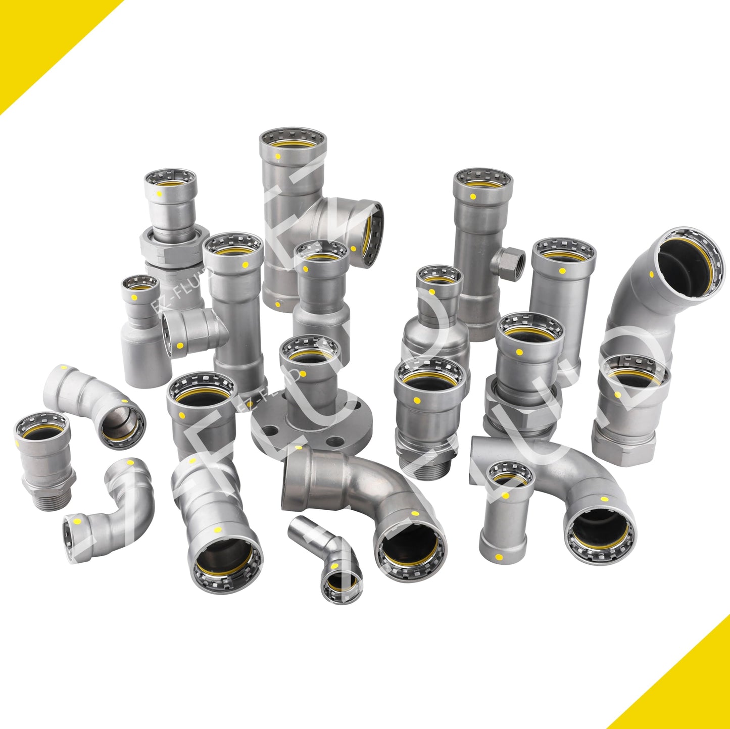 (10Pk) PressKingG 1/2" Press x Press Gas Carbon Steel Coupling With Stop Fitting (HNBR) Fits Mega Type Press Gas Fitting Connection For Steel Gas Pipe CSA Certified Commercial,Residential