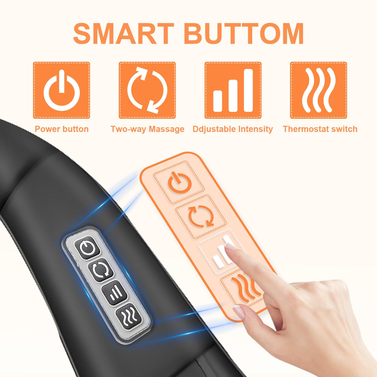 ifgoooo Neck Massager,Gifts for Women Men Mom Dad - Shiatsu Back and Neck Massager,Shoulder Massager Deep Tissue with Heat,Electric 4D Massage Pillow(NOT Cordless)