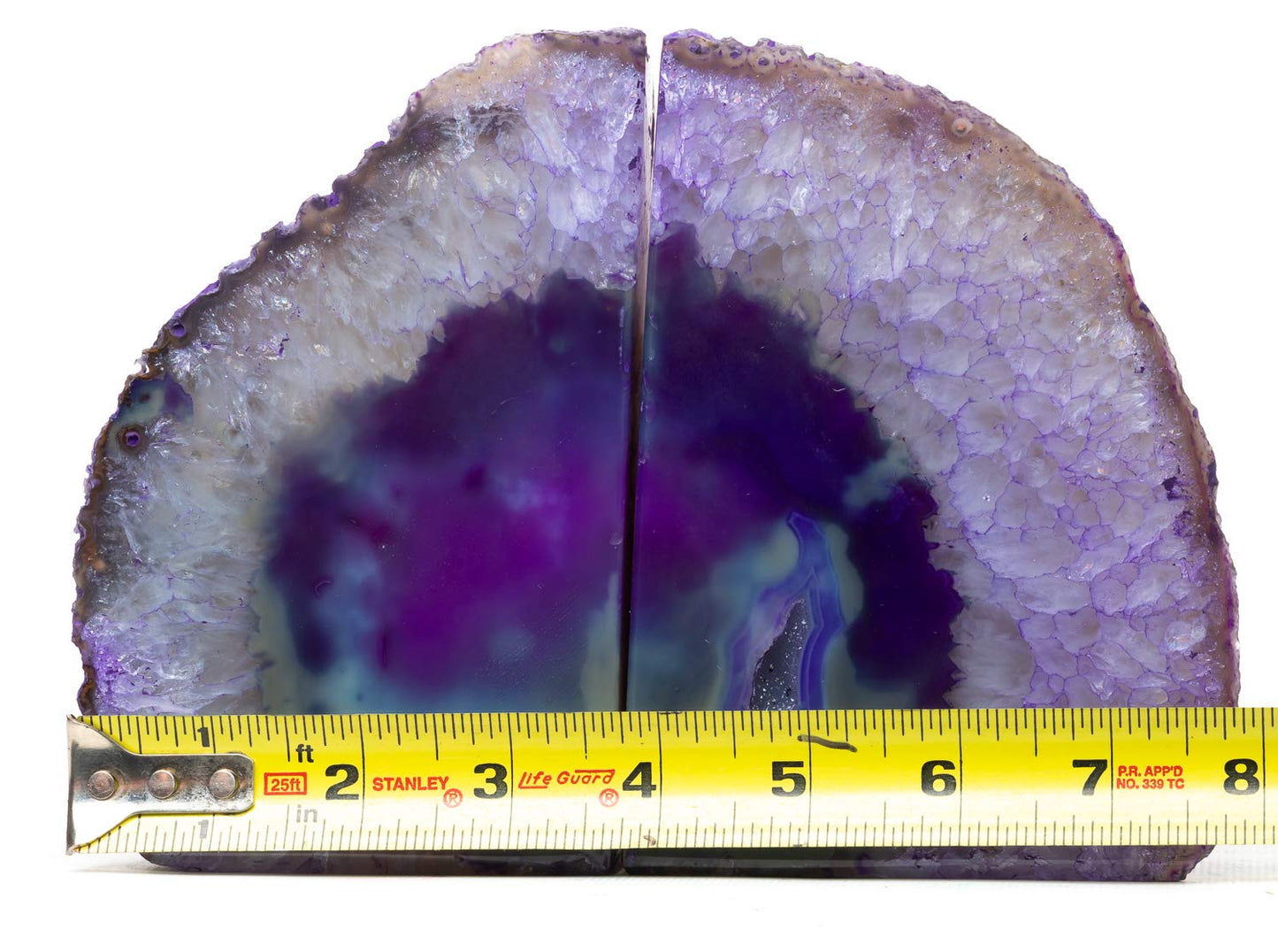 DesertUSA Agate Bookend with Rubber Bumpers (3.5-6 lb, Purple)