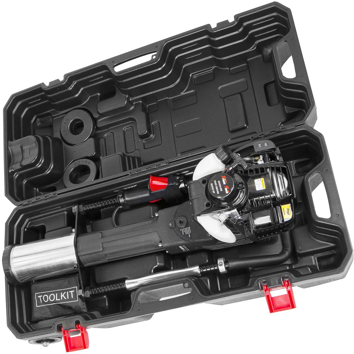 XtremepowerUS 38cc Gas-Powered T Post Driver Fence Post Driver Gasoline Piling 4-Stroke EPA Certificated w/Rolling Case