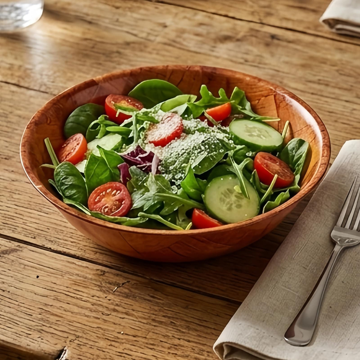 Aylbcz Woven Wood Salad Bowls, 6-Inch, Set of 6