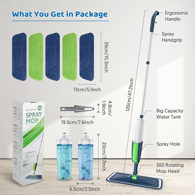 Spray Wet Mops for Hardwood Floor Cleaning: MEXERRIS Floor Mop