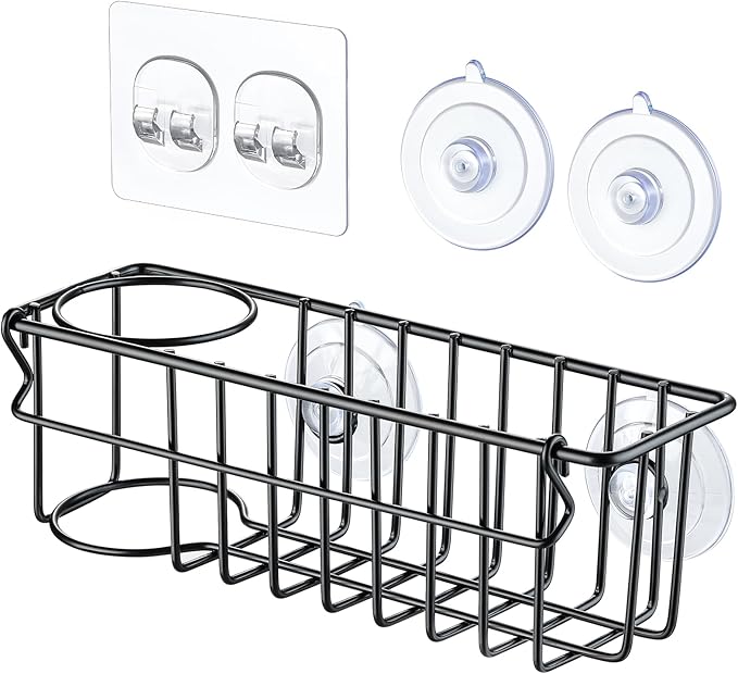 3-In-1 Sponge Holder for Kitchen Sink, 2 Type Suspension Options, Hanging Sink