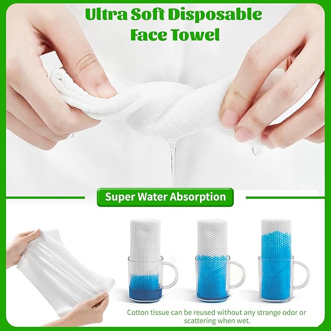 Disposable Face Towels 100 Count, Biodegradable Facial Towels