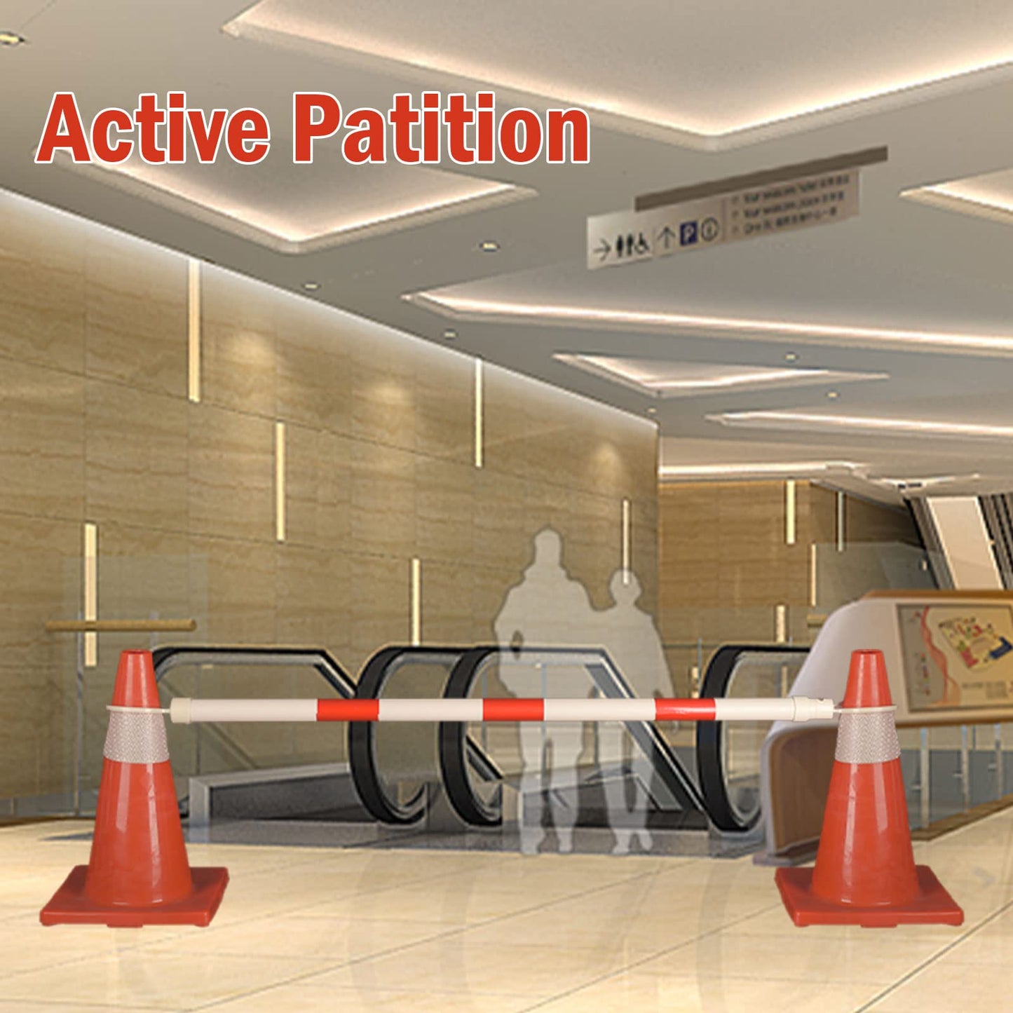 12 Pack Retractable Traffic Cone Bar from 4ft to 7.2ft, Expandable Safety Cone Bars for Parking Lots,Barricade for Road Construction