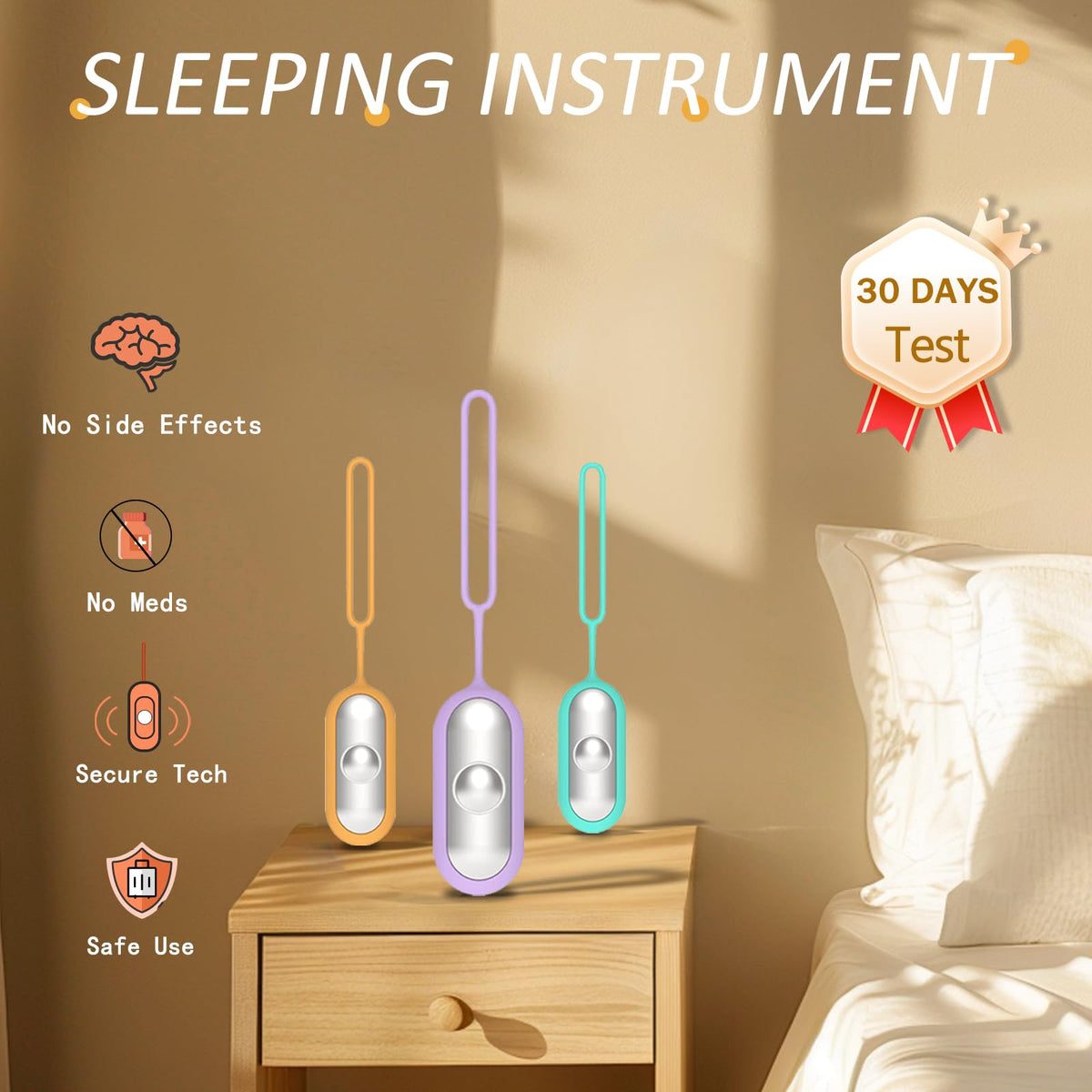 LANSIGOGBGS Sleep Instrument,Brain Massage Adjust Heart Rate,Headache Focus Attention,Small and Easy to Carry,Improve Deep Sleep (Purple)