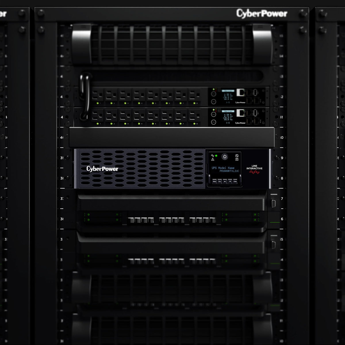CyberPower PR1000RTXL2UC Smart App Sinewave UPS Battery Backup and Surge Protector, 1000VA/1000W, 8 Outlets, 2U Rack/Tower, AVR, Built-In Cloud Monitoring, EBM Option, UL Certified