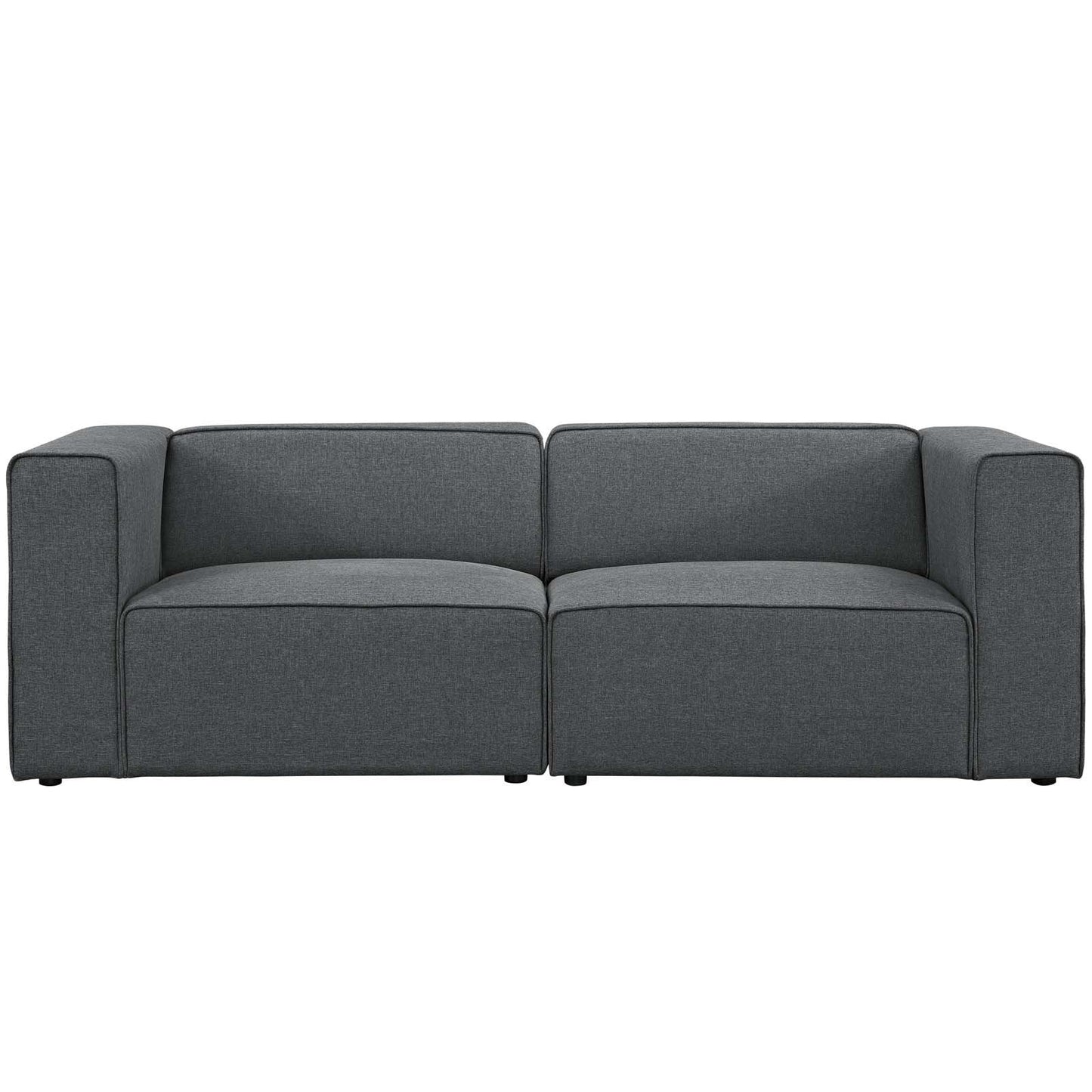 Modway Mingle Contemporary Modern 2-Piece Sectional Sofa Set in Gray