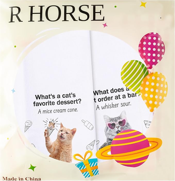 R HORSE 5Pcs Cats Kitchen Towels Set