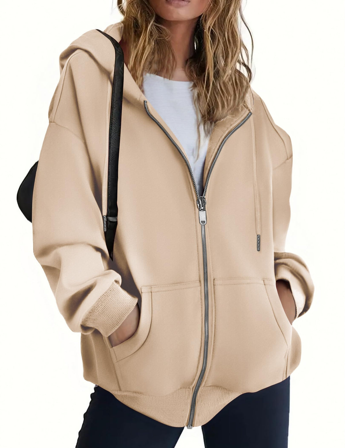 Zeagoo Full Zip Hoodies For Women White Hoodies Long Sleeve Fleece Jackets Soft Lightweight Y2k Hoodies