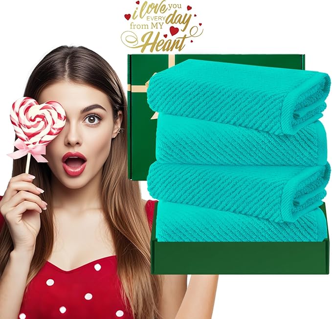 VOOVA & MOVAS Bathroom Hand Towels Set of 4, Large 18"x28"