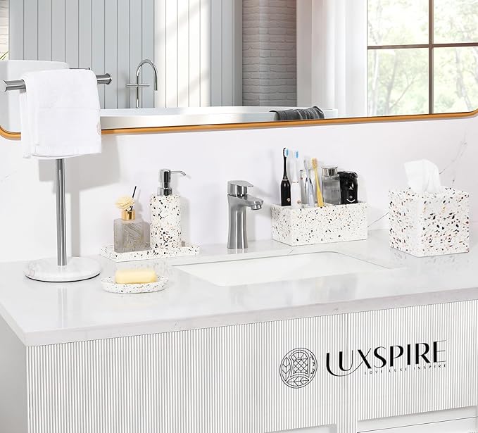 Luxspire Toothbrush Holder for Bathroom, 5 Slots Bathroom Counter Organizer