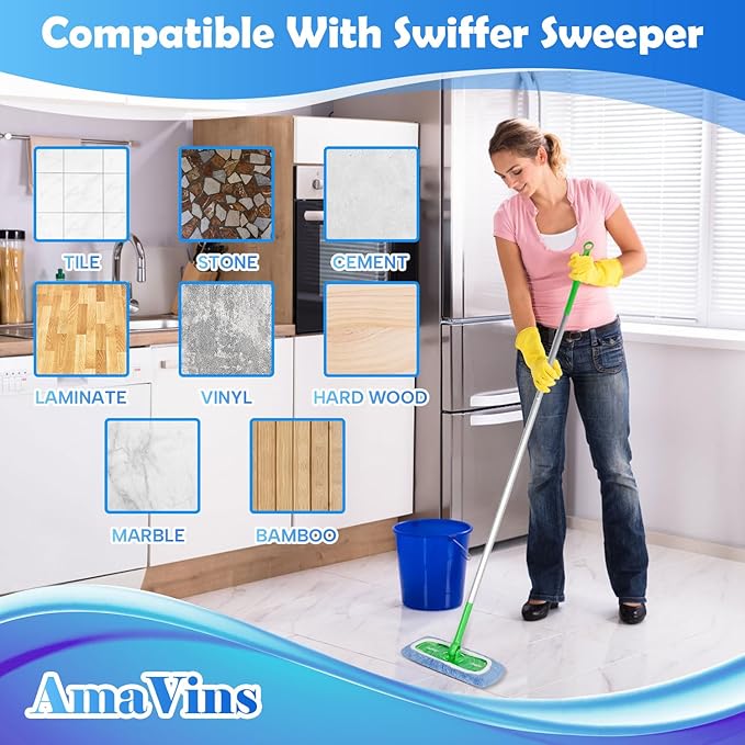 5 Pack Reusable Microfiber Mop Pads Compatible