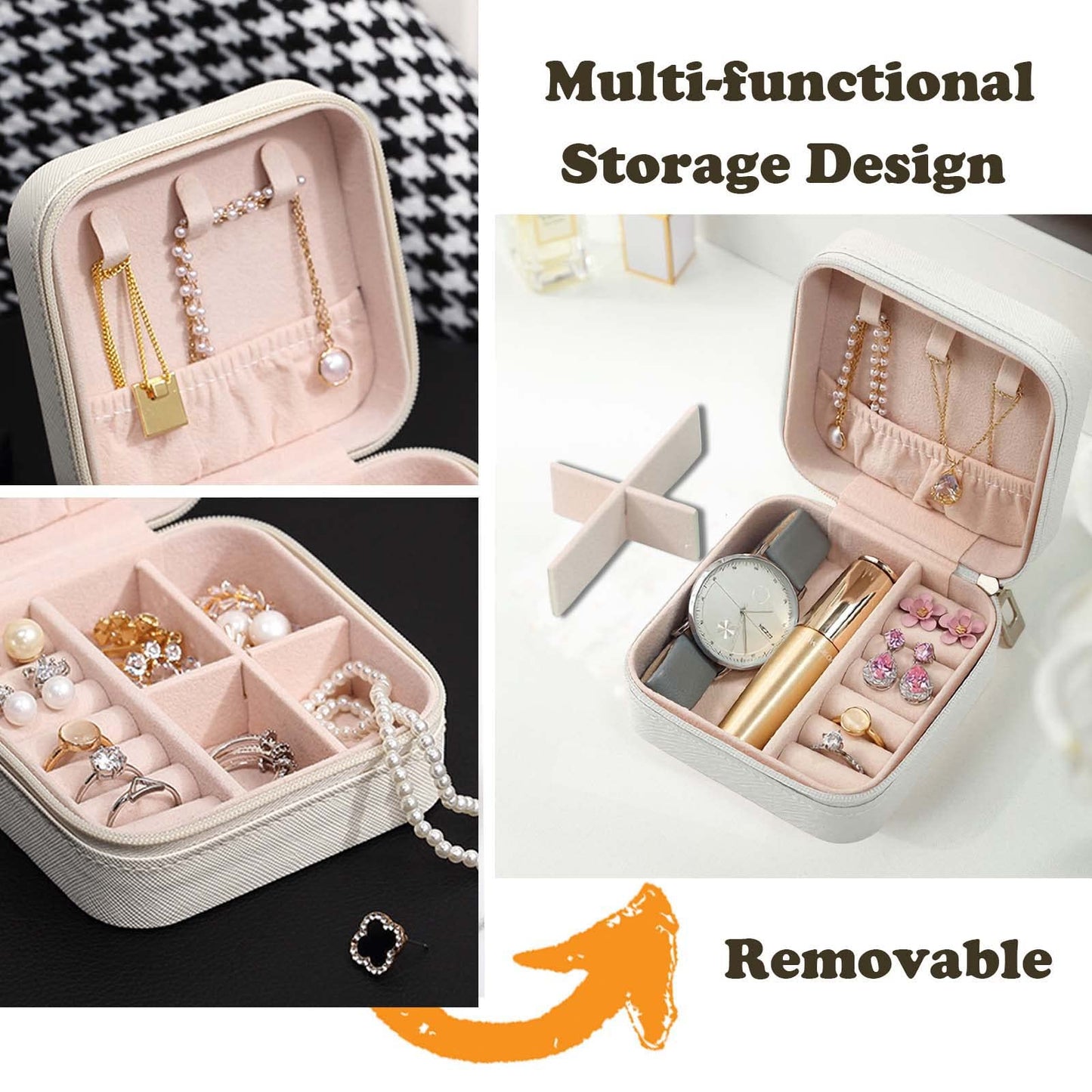 CIPIDI Travel Jewelry Case Bridesmaid Gifts Box,6 Pack Small Jewelry Box Mini Jewelry Organizer,PU Leather Portable Earring Storage Box for Women Girls Bridesmaid Proposal Gifts