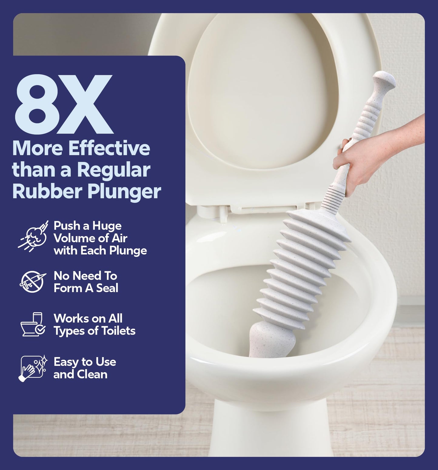 Luigi's World's Best Toilet Plunger - Plunger Toilet Unblocker Heavy Duty - Plungers for Unblocking - Unique Strongest Unblocker Tool - Plungers for Unblocking - Clog Remover Tool