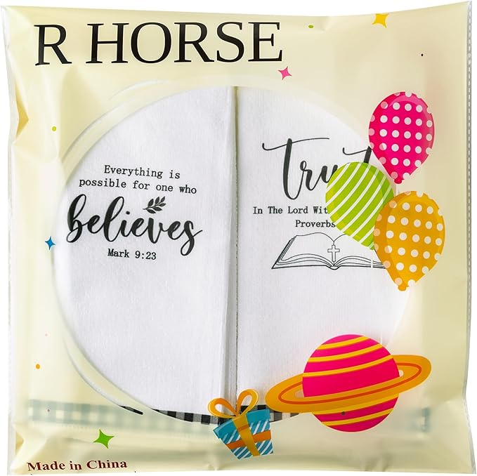 R HORSE Religious Christian Kitchen Dish Towel 5Pcs Bible Verse Scripture