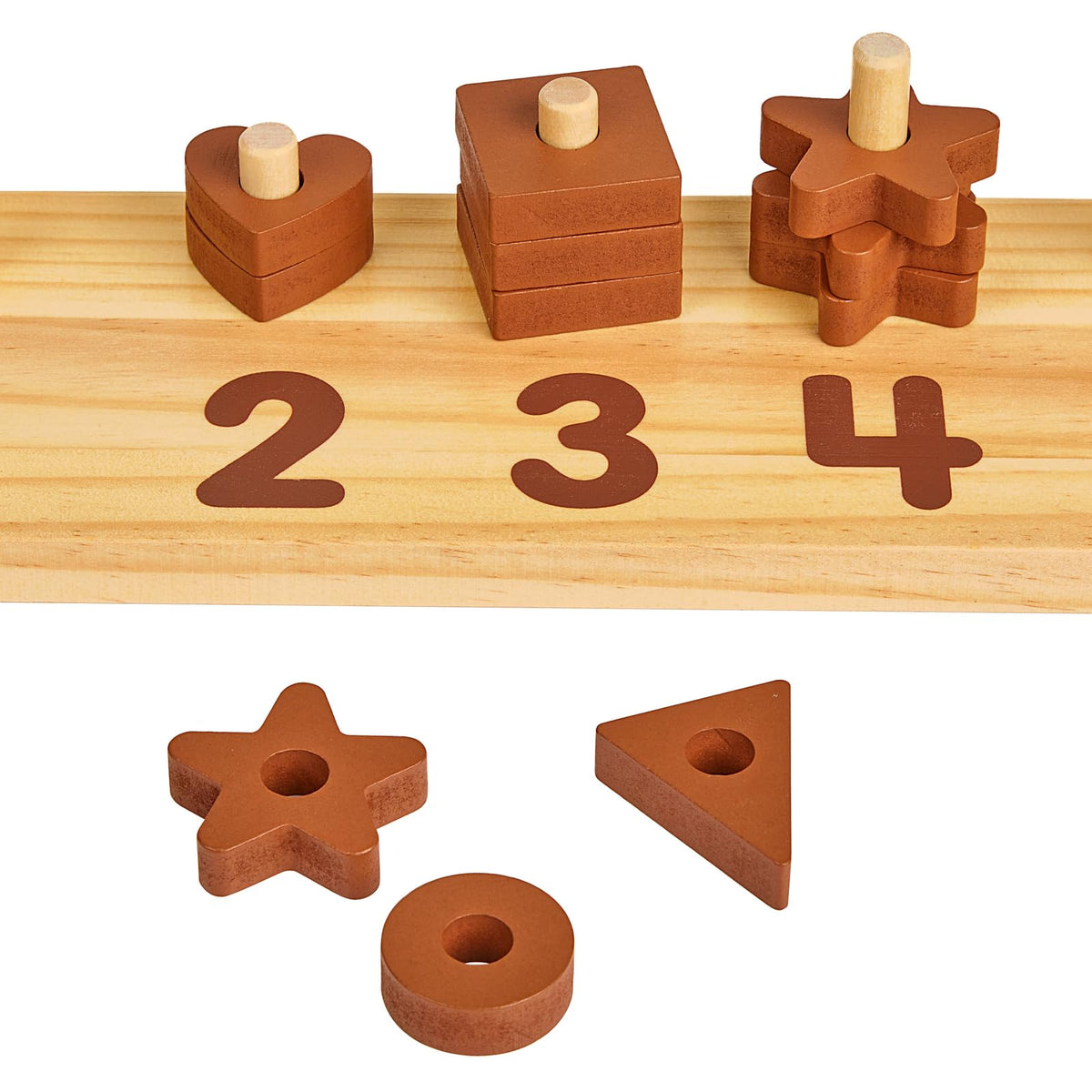 Excellerations Wooden Shape Number Counter - Natural