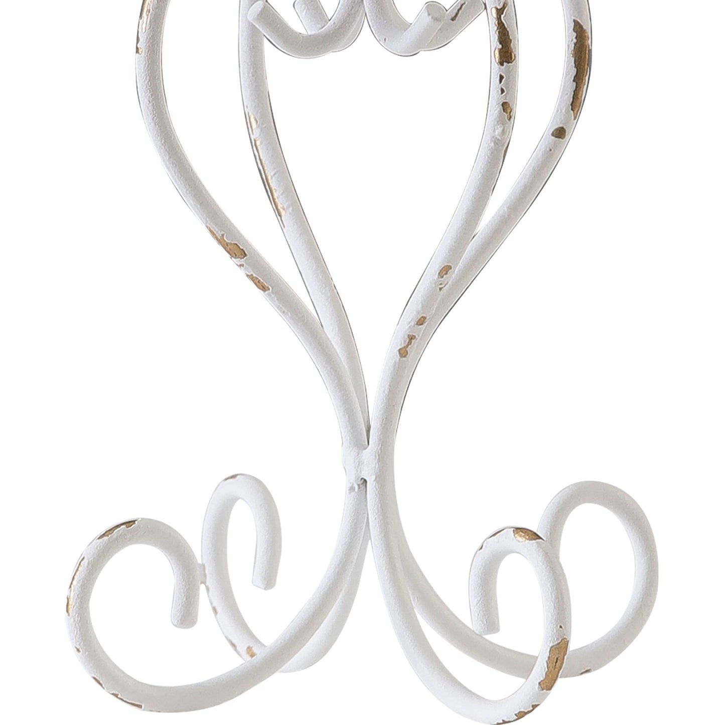 SOFE Metal Pillar Candle Holder, Shabby Chic White Candle Stand Scroll Shape 5.6 Inches Tall, Modern Farmhouse Candles Pedestal, Living Room, Bedroom, Dining Room, Coffee Table Decor