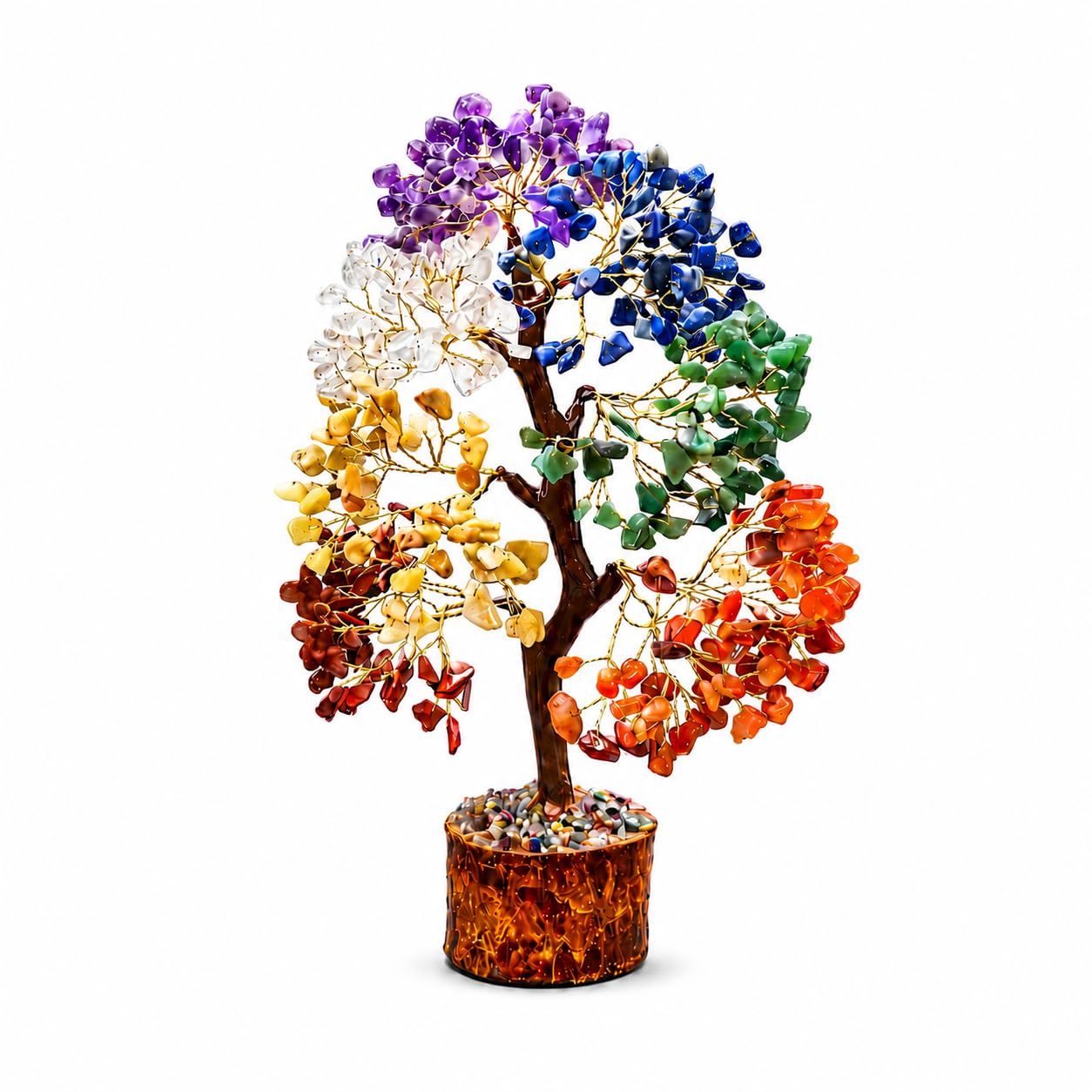Marubhumi 7 Chakra Healing Crystal Tree Kit – Handmade Gemstone Bonsai Tree for Home Decor, Positive Energy, Feng Shui Good Luck, Money Prosperity Spiritual Gift Set for Women Mom Birthday Meditation