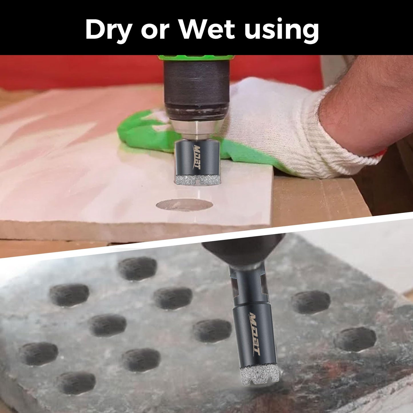 Diamond Core Drill Bit Set - 6/10/20/35/50/65mm Tile Hole Saw Kit with 50mm Chamfer Bit & 20mm Finger Bit, 5/8-11 Thread for Porcelain Tile, Granite, Marble, Masonry - Dry/Wet Drilling