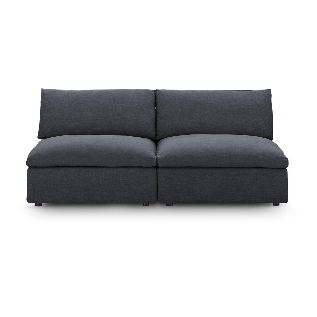 Modway Commix Upholstered Modular Armless Loveseat - Down-Filled Overstuffed Sectional Sofa - 2 Seater Couch - Armless Chairs Set for Contemporary Living Rooms