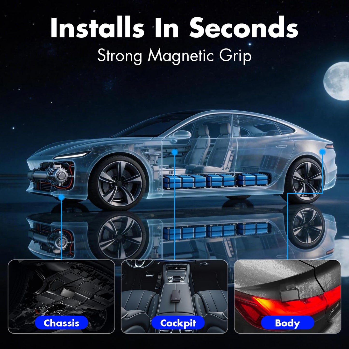 FASGAIN GPS Tracker for Vehicles, Assets Car Tracker Device with App, Up to 7 Months Batter, Magnetic Waterproof Tracking Device, Worldwide Coverage – iOS, Android (Subscription Required)(8000Mah)