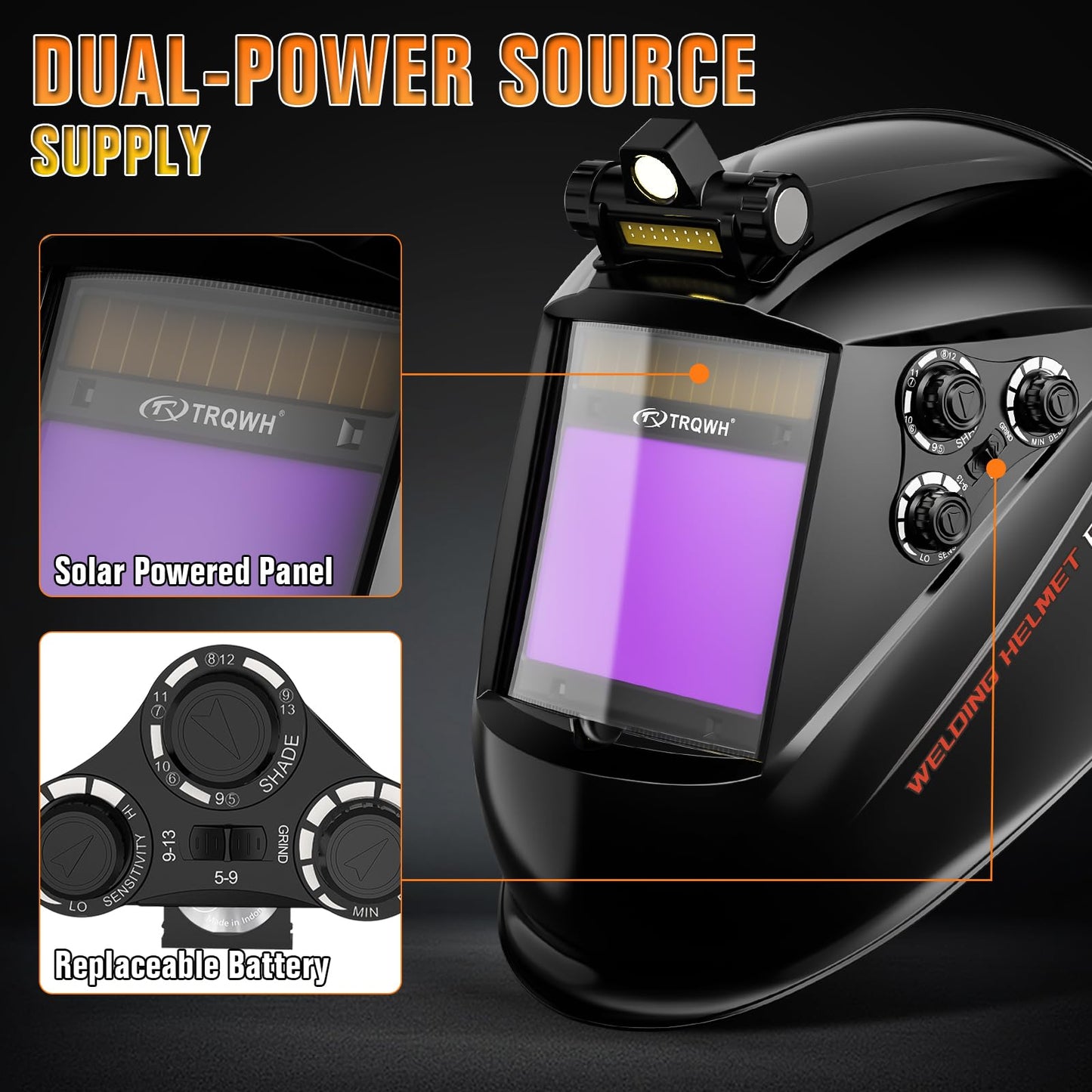 TRQWH Portable Welder Machine 110V ARC Handheld Welder & Auto Darkening Welding Helmet