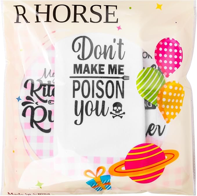 R HORSE Cute Pink Kitchen Towel Set 5Pcs Pink Check Kitchen Dishcloth Absorbent