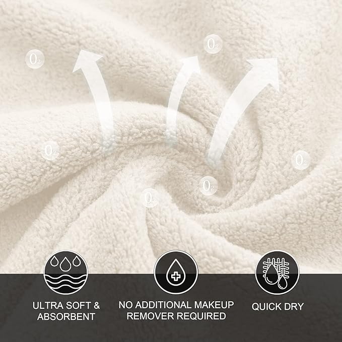 MOONQUEEN Microfiber Facial Cloths Fast Drying Washcloth 12 Pack