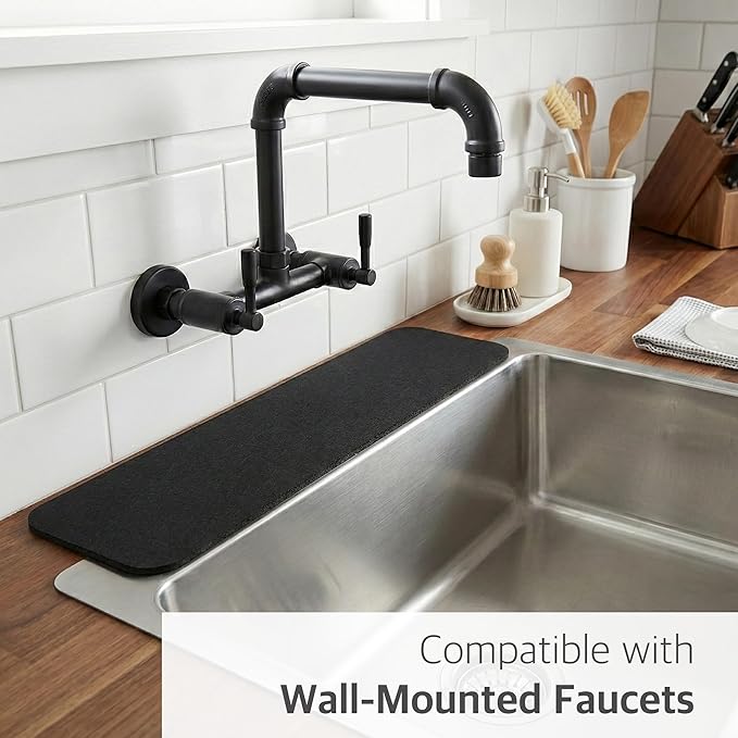 Customizable Faucet Mat for Kitchen Sink: 29"L x 5.5"W Quick Drying Kitchen