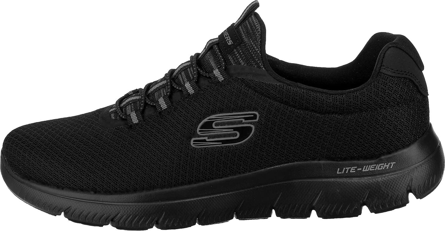 Skechers Men's Summits Trainers, Black Mesh Charcoal Trim, 12 UK