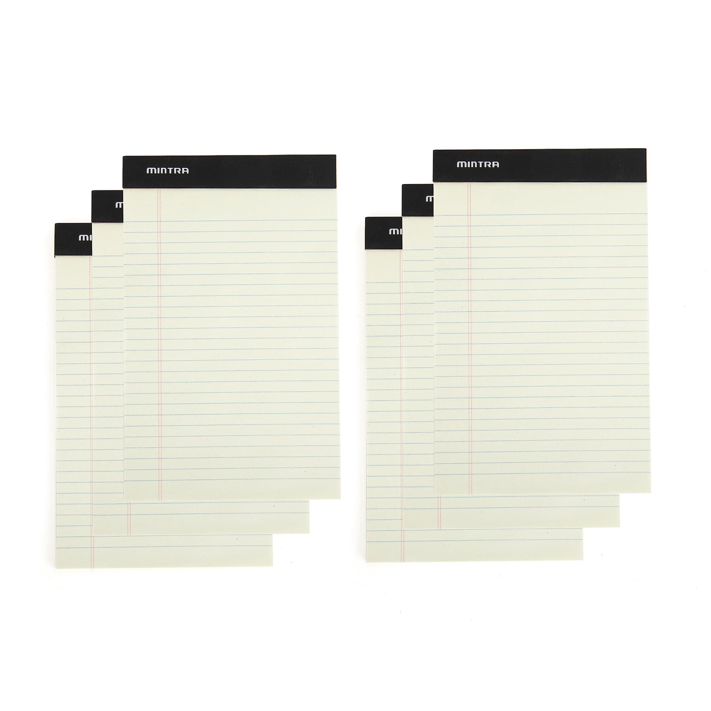 Mintra Legal Pad Bundle – 6 Pack 8.5"x11" Canary Yellow Narrow Ruled Legal Pads + 6 Pack 5"x8" Green Narrow Ruled Legal Pads, Micro-Perforated Writing Pads for Office, School & Note Taking
