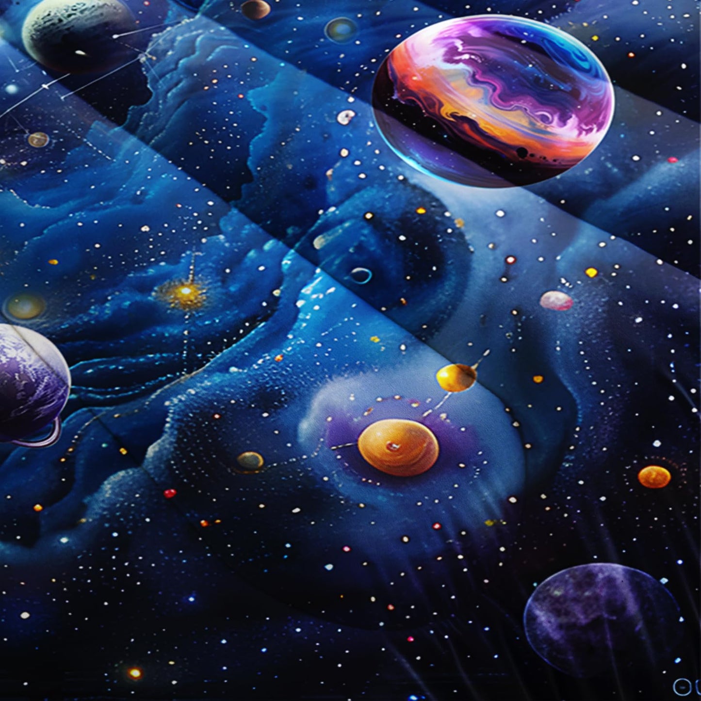 lneffble Twin Size Galaxy Comforter Set for Kids,Outer Space Themed Twin Bedding Sets for Boys,Boys Twin Quilt Set Space,Galaxy Themed Bedroom Decor