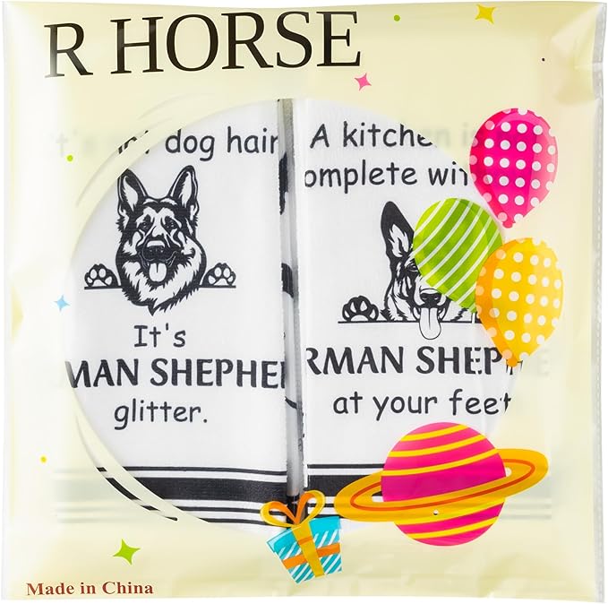 R HORSE German Shepherd Kitchen Dish Towel