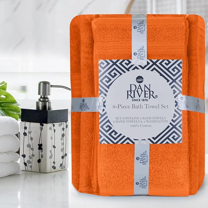 DAN RIVER 8 PC Luxury Bath Towels