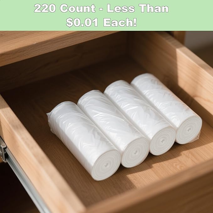 TECHSHARE 4 Gallon Small Trash Bags
