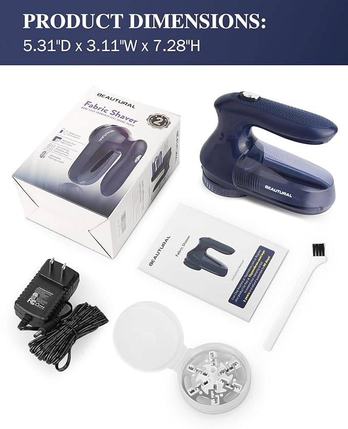 BEAUTURAL Sweater Fabric Shaver Home-Edition, Powerful & Efficient Lint Remover