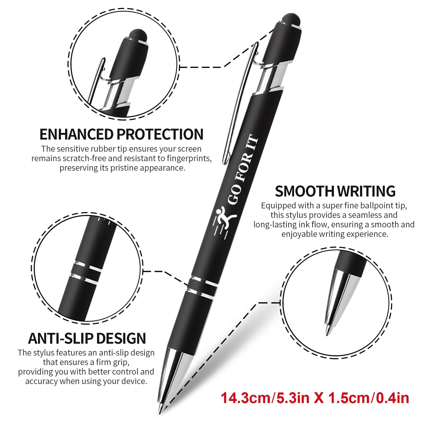 Vebermo 15 Pack Motivational Pen Set - Inspirational Quotes Retractable Ballpoint Pens for Office School Supplies, Encouragement Gifts for Women Men, Multicolor