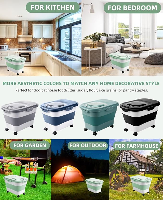 20-30 Lbs Rice Storage Container, Collapsible Food Storage Containers