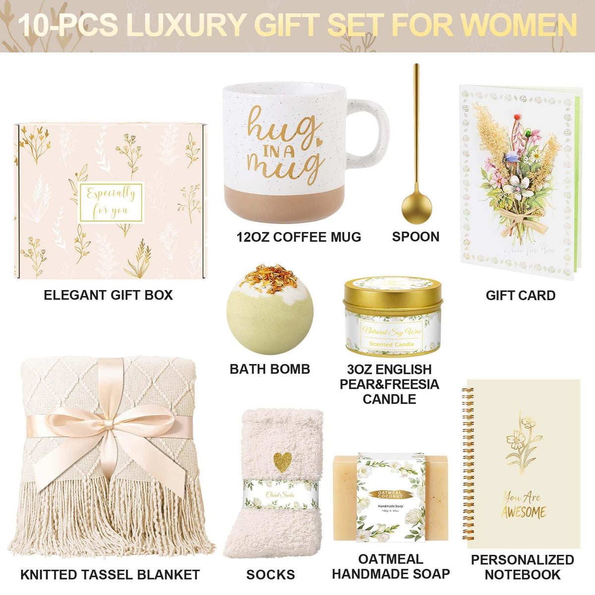 Get Well Soon Gifts for Women, Self Care Gift Basket for Women, Inspirational Care Package Thinking of You Sympathy Gift Basket, After Surgery Feel Better Encouragement Gift for Woman Sick Friend Mom