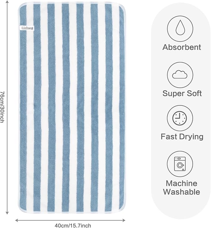 KinHwa Microfiber Hand Towels for Bathroom Soft and Absorbent Face Towels Grey